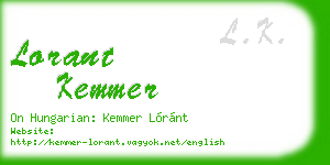 lorant kemmer business card